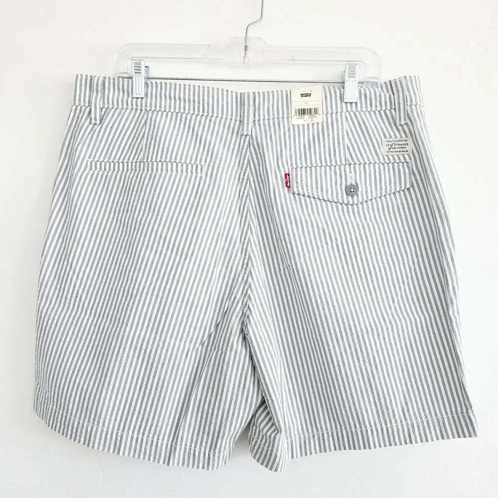 Levi's Gray & White Striped Men's XX Chino Authentic Seersucker Shorts Size 36